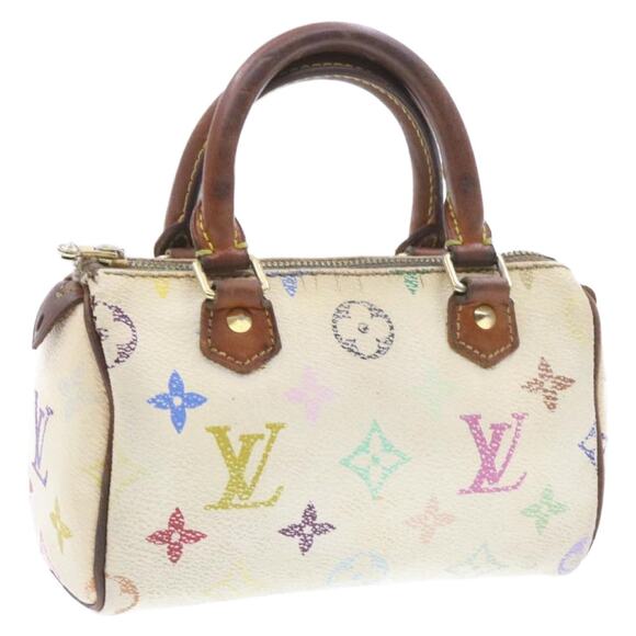 LOUIS VUITTON Monogram Multicolor Mini Speedy Hand Bag White M92645 - Picture 1 of 16